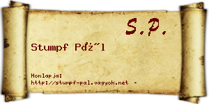 Stumpf Pál névjegykártya